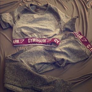 Size M Gym Shark cropped top and M leggings